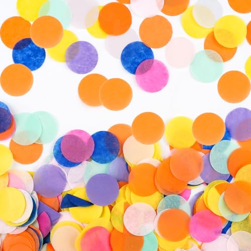 7200pcs Konfetti Geburtstag, Konfetti, 90g Confetti Biodegradable Confetti Streudeko Geburtstag Biodegradable Confetti Wedding Runder Seidenpapier Papier für Luftballons von Deepton