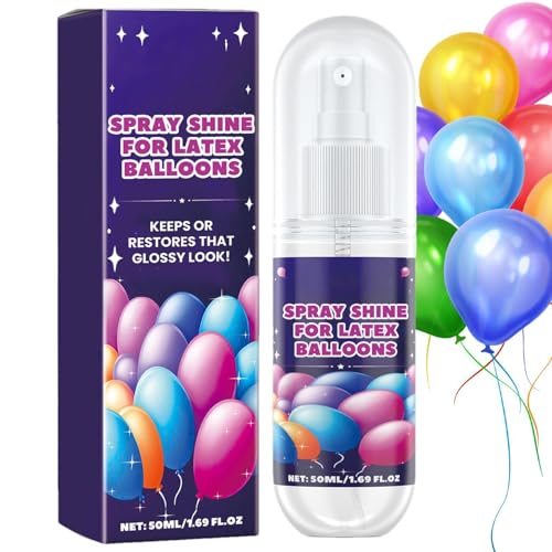 Ballonaufheller-Spray, Ballonglanz-Spray, schnell trocknend, kein Tropfen, Präzisionsdüse, 50 ml, Spray für Dekor-Partys, Latexballons sorgen für dauerhaften Glanz von Deewar