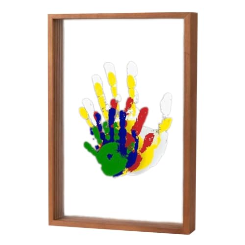 Familienhandabdruck-Bastelset – Familienhandabdruck-Set | Holz-Familienhandabdruck-Set, Rahmen-Set, transparente Blätter, Bastelset, Familienhandabdruck-Bastelset, babysichere Farbe, Bastelset für von Deewar