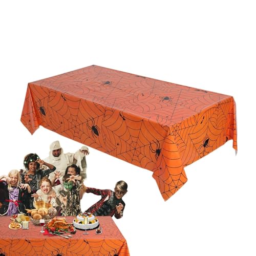 Halloween-Tischdecke – Halloween-Tischdecke, Spinnennetz-Tischdecke, 136,9 x 273,8 cm, Spinnennetz-Tischdecke, Halloween-Dekoration, Kaminschal von Deewar