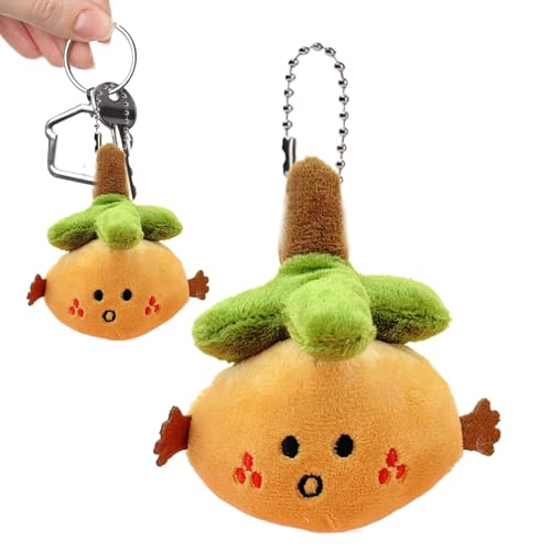 Obst-Schlüsselanhänger, Obst-Plüsch - Hässlicher Lucky Orange Plüsch für Rucksäcke,Taschenanhänger, lustiger Kawaii-Plüsch-Schlüsselanhänger, weiche Plüsch-Spielzeugpuppen für Rucksäcke, Schulkarneval von Deewar