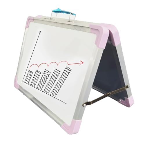 Whiteboard, 40,6 x 30,5 cm, doppelseitig, trocken abwischbar, Aluminiumlegierung, Kinder-Wischtafel, faltbar, doppelseitig, magnetisch, mit Radiergummi und magnetischen Schnallen für Kinder, Zuhause, von Deewar