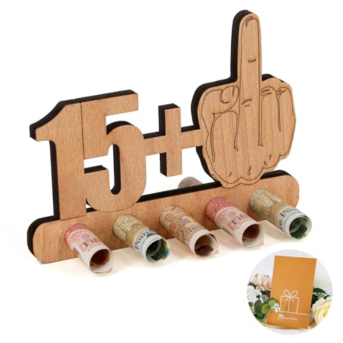 Einzigartige Geschenke zum 16. Geburtstag, 15+1 originelles Geldgeschenk aus Holz, 15+1 Geldgeschenk, süße Happy Birthday Dekorationen, 16 Holzkunstwerke für inspirierende Geburtstagsfeiern von Defresit