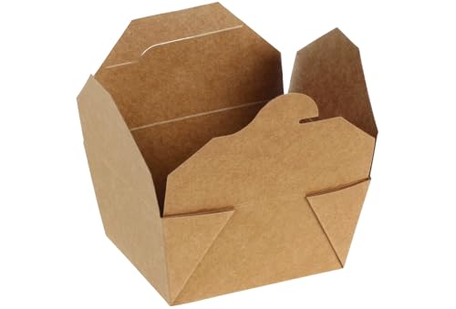 DeinPack 50x Take Away Box 1300ml I Bio Speisebox mit Faltdeckel Pappschachtel rechteckig I braune Kraftkarton Schachtel kompostierbar I Einweg to Go Boxen von DeinPack