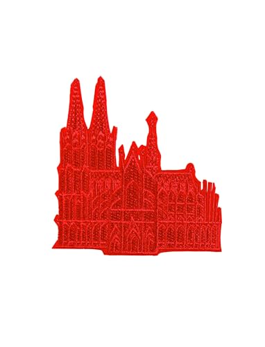 Deiters Aufnäher/Bügelbild Kölner Dom 8cm rot von Deiters