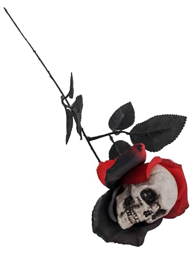 Deiters Blume mit Totenkopf schwarz/weiß/rot von Deiters