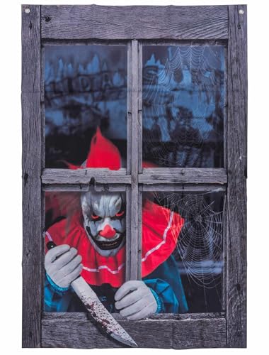 Dekotuch Clown im Fenster bunt von Deiters