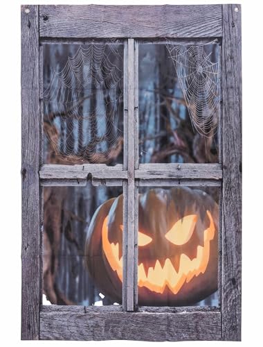 Dekotuch Fenster mit Kürbis schwarz/orange von Deiters