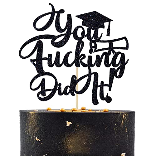 You Did It Cake Topper, Klasse 2023 Abschluss-Kuchendekorationen, We are so Proud of You, Congrats Grad Party Dekorationen Supplies Schwarz Glitzer von Dejupgar