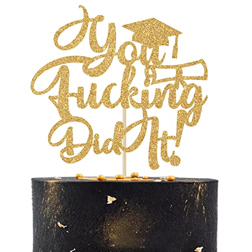 You Did It Cake Topper, Lustige Klasse 2023 Abschluss-Kuchendekorationen, So Proud of You, Congrats Grad Party Dekorationen Supplies Gold Glitter von Dejupgar