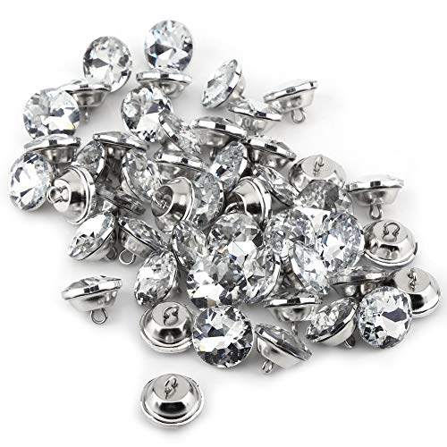 50 Stück Runde Knöpfe Mit Kristalldiamanten Und Strasssteinen, Polsterknöpfe Diamant, Für Kleidung, Bastelarbeiten, Kopfteil, Sofa, DIY-Basteldekorationen(20mm) von Dekaim