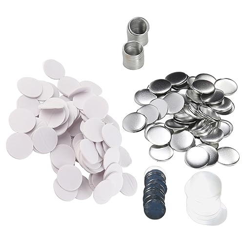 Dekaim Button Maker Supplies 100 Sets 58 mm Spiegel Runde Knöpfe Teile DIY Blank Weißblech Button Maker Supplies von Dekaim