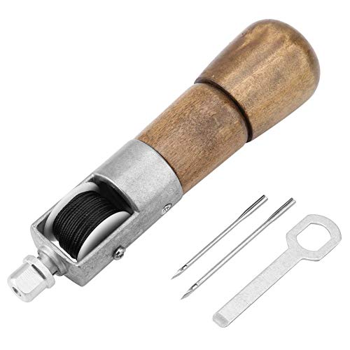 Dekaim Leather Awl Set,Nähahle Lederschuhreparaturwerkzeug,Automatisches Verriegelungsnaht Nähahle,für Schnellstich,3 Nadeln+Kupfergriff von Dekaim