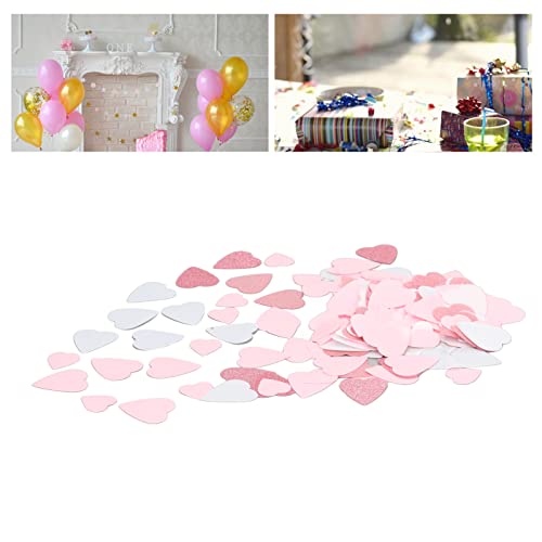 Dekaim Papierkonfetti, Papierkonfetti, 100 g, Rosa, Weiß, Roségold, Glitzer, umweltfreundliche Tischdekoration für Braut-Babyparty, Herz von Dekaim