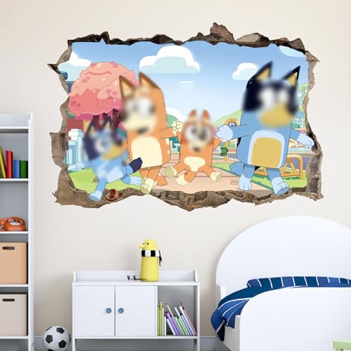 Blue Dog Wandaufkleber Aufkleber, Kinderzimmer Wandsticker Wohnzimmer Küche dekorative Wandaufkleber Cartoon Wandtattoo Kinderzimmer Babyzimmer Hause Wanddekoration von Dekewe