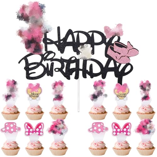 25 Stück Tortendeko Geburtstag, Themed Happy Birthday Tortendeko Mädchen Junge, Papier Cake Topper Geburtstag, Niedlich Kuchen Deko für Geburtstags Dekoration, Kuchenaufstecker fur Kinder von Dekewe