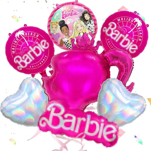 Luftballon Bar-ie Foil Balloons, Party Decorations Princess Cartoon Helium Balloons Birthday Decorations, Party Supplies for Kids Boys Girls von Dekewe