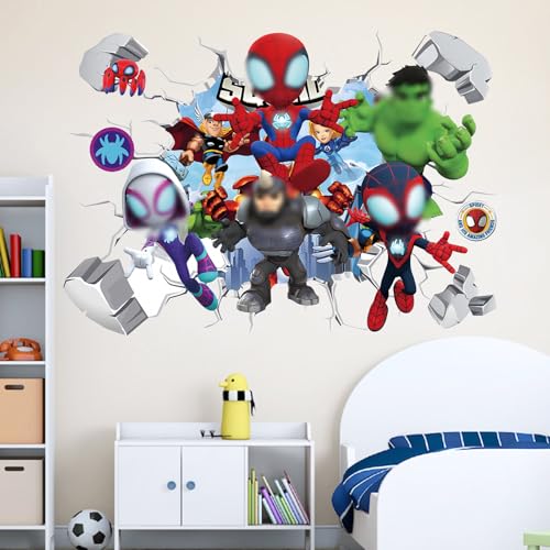 Spidey Wandaufkleber Aufkleber, Kinderzimmer Hero Wandsticker Wohnzimmer Küche dekorative Wandaufkleber Cartoon Spidey Wandtattoo Kinderzimmer Babyzimmer Hause Wanddekoration von Dekewe