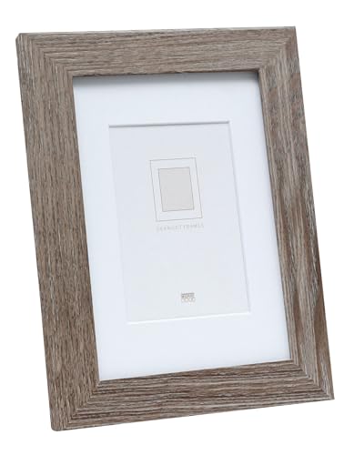 Deknudt Frames Bilderrahmen mit Passepartout - Grau Holzfarbe - S66KH3 P1 10x15cm für Bild 7x10cm - Bilderrahmen Holz MDF - Bilder aufhängen oder ausstellen von Deknudt Frames