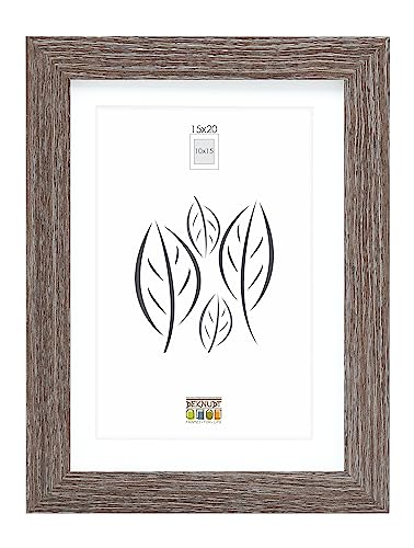 Deknudt Frames Bilderrahmen mit Passepartout - Grau Holzfarbe - S66KH3 P1 15x20cm für Bild 10x15cm - Bilderrahmen Holz MDF - Bilder aufhängen oder ausstellen von Deknudt Frames