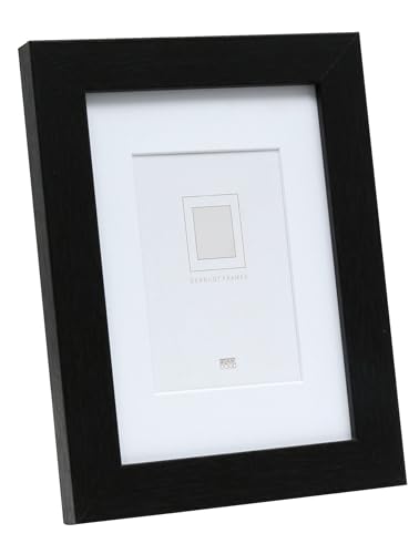 Deknudt Frames Bilderrahmen mit Passepartout - Schwarz - S66KF2 P1 10x15cm für Bild 7x10cm - Bilderrahmen Holz MDF - Bilder aufhängen oder ausstellen von Deknudt Frames