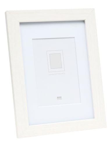 Deknudt Frames Bilderrahmen mit Passepartout - Weiss - S66KF1 P1 10x15cm für Bild 7x10cm - Bilderrahmen Holz MDF - Bilder aufhängen oder ausstellen von Deknudt Frames