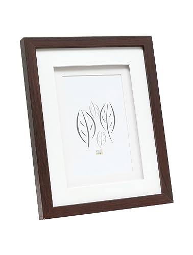 Deknudt Frames Bilderrahmen mit doppeltem Passepartout -Braun - S65KQ1 für Bildgröße 13x18cm - Bilderrahmen Holz MDF - Bilder aufhängen oder ausstellen von Deknudt Frames