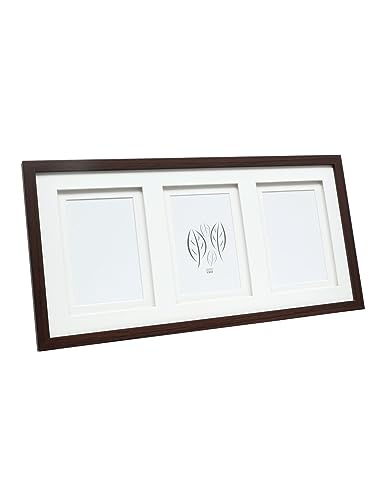 Deknudt Frames Galerierahmen mit doppeltem Passepartout -Braun - S65KQ3 für 3 Bilder Bildgröße 13x18cm - Bilderrahmen Holz MDF - Bilder aufhängen oder ausstellen von Deknudt Frames