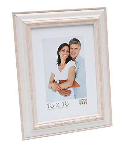 Deknudt Frames S221H1 40x50cm, Bilderrahmen weiß mit naturfarbigem Akzent, Holz von Deknudt Frames