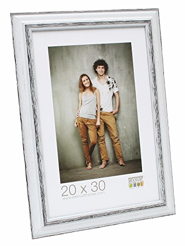 Deknudt Frames S221H3 Bilderrahmen 40x50 Basic, Weiss mit Schwarz, Holz Holz Fotokader von Deknudt Frames