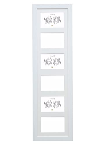 Deknudt Frames S226K1 Bilderrahmen 10x15 Basic, breit, Weiss, für 6 Bilder 10x15cm, Holz (20x80cm) Holz Fotokader von Deknudt Frames