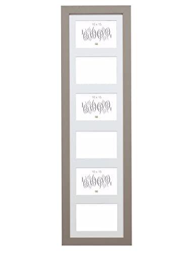 Deknudt Frames S226K9 Bilderrahmen 10x15 Basic, breit, Taupe, für 6Bilder 10x15cm, Holz (20x80cm) Holz Fotokader von Deknudt Frames