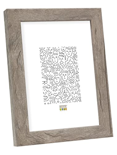 Deknudt Frames S45RH7-24.0X30.0 Bilderrahmen, Holz, Block-Zierleiste, 34,4 x 28,4 x 2,2 cm, Grau/Beige von Deknudt Frames