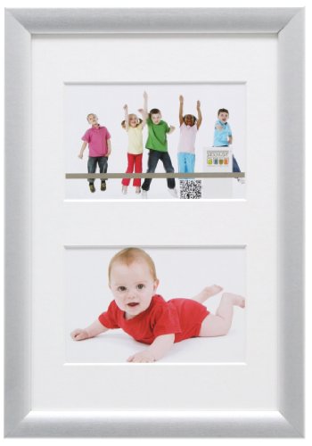 Deknudt Frames S54SD1-P2-20.0X30.0 Bilderrahmen, Holz, für 2 Fotos, 54,4 x 44,4 x 1,5 cm, silberfarben von Deknudt Frames