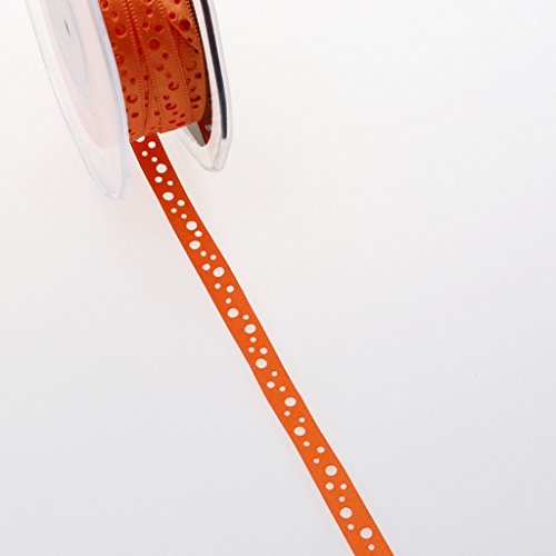 Satinlochband - orange - 9 mm - 20 m - 54009 20 von Deko AS GmbH