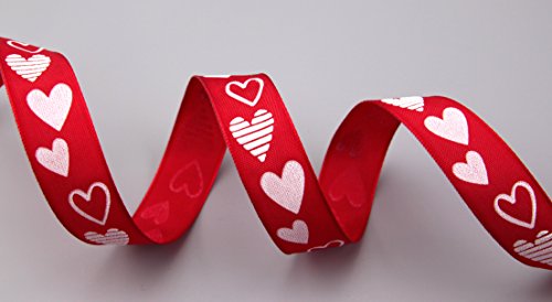 Dekoband VALENTIN ROT 3 m x 25 mm Geschenkband Stoffband mit Draht Herzen Hearts Liebe Valentinstag Geburtstag Hochzeit Deko Drahtkantenband Schleifenband von Deko Angels