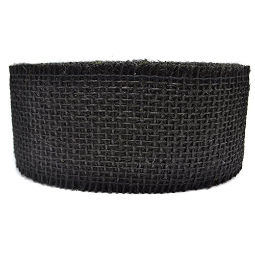 Juteband Jute SCHWARZ Naturjute Dekoband Stück 3 m x 6 cm Geschenkband Gitterband Band Gitter Deko Rustikal Floristikband Trauer von Deko Angels