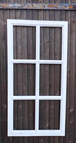 Deko-Impresion Fenster Sprossenfenster Bilderrahmen Wanddekoration Holz weiss 85 x 43 von Deko-Impresion