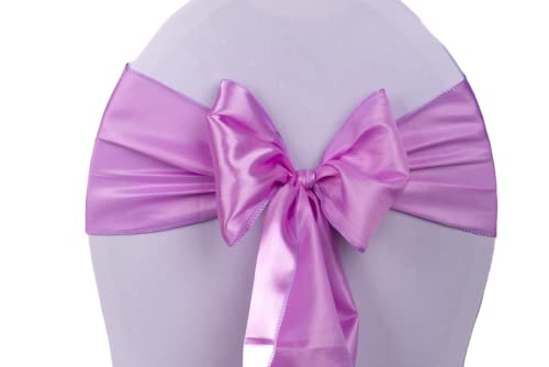 Deko Royal 25 Stück Satin Stuhlschleifen - Stuhlschärpe, Schleifen für Stuhlhussen, Satin Schleife, Stuhl Deko Hochzeit, Hochzeitsdekoration (Pink Lila) von Deko Royal