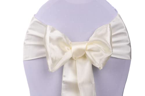 Deko Royal 50 Stück Satin Stuhlschleifen - Stuhlschärpe, Schleifen für Stuhlhussen, Satin Schleife, Stuhl Deko Hochzeit, Hochzeitsdekoration (Creme) von Deko Royal