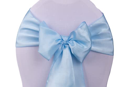 Deko Royal 50 Stück Satin Stuhlschleifen - Stuhlschärpe, Schleifen für Stuhlhussen, Satin Schleife, Stuhl Deko Hochzeit, Hochzeitsdekoration (Hellblau) von Deko Royal