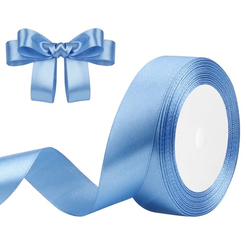 Geschenkband Blauer See 25mm x 23m Satinband Blauer See Schleifenband Geschenkband Satinbänder für Geschenkverpackungen, Basteln, DIY, Nähen, Brautparty-Dekoration, Christbaumschmuck von DekoBander