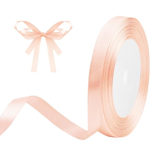 Geschenkband Champagner Rosa 10mm x 23m Satinband Champagner Rosa Schleifenband Geschenkband Satinbänder für Geschenkverpackungen, Basteln, DIY, Nähen, Brautparty-Dekoration, Christbaumschmuck von DekoBander