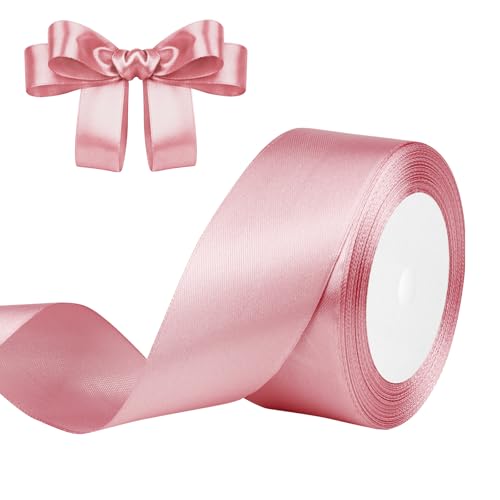 Geschenkband Roségold 40mm x 23m Satinband Roségold Schleifenband Geschenkband Satinbänder für Geschenkverpackungen, Basteln, DIY, Nähen, Brautparty-Dekoration, Christbaumschmuck von DekoBander