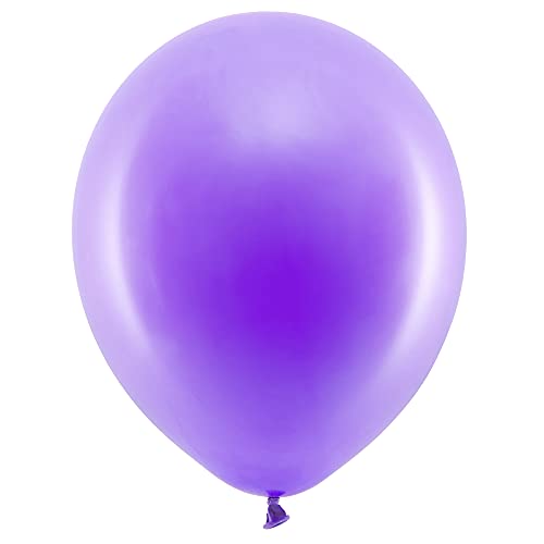 10 Stück Rainbow Luftballons Pastell in Violett 30cm Partyzubehör von DekoHaus