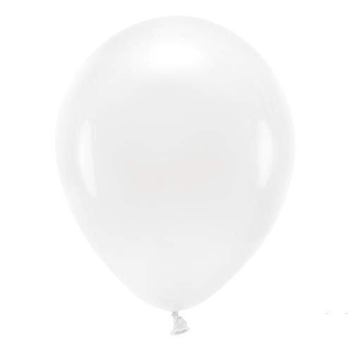 100 Stück ECO-Luftballons Pastell in Weiß 30cm Partyzubehör von DekoHaus