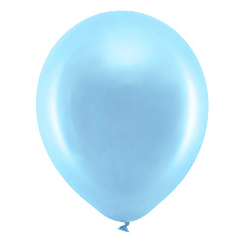 100 Stück Rainbow Luftballons Metallic in Blau 23cm Partyzubehör Ballons von DekoHaus