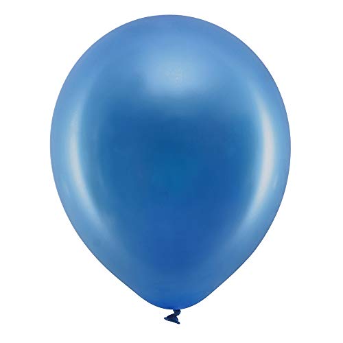 100 Stück Rainbow Luftballons Metallic in Marineblau 23cm Partyzubehör Ballons von DekoHaus