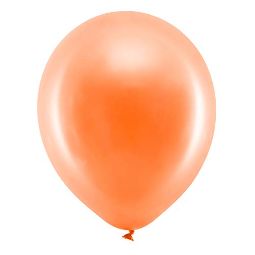 100 Stück Rainbow Luftballons Metallic in Orange 23cm Partyzubehör Ballons von DekoHaus