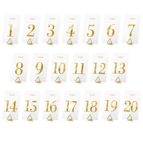 20 Stück Tischnummern in Gold 7x12cm Tischdekoration von DekoHaus